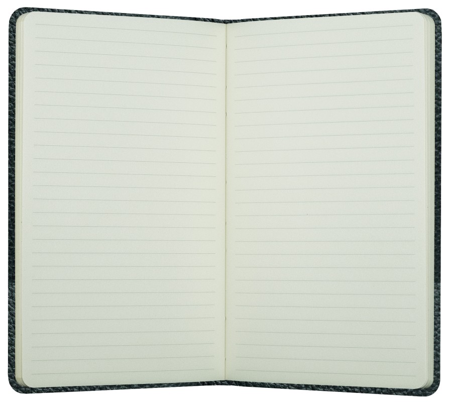 Notizbuch DIN A5 schmal (gebunden) | Echtleder | SOFTGRAIN schwarz